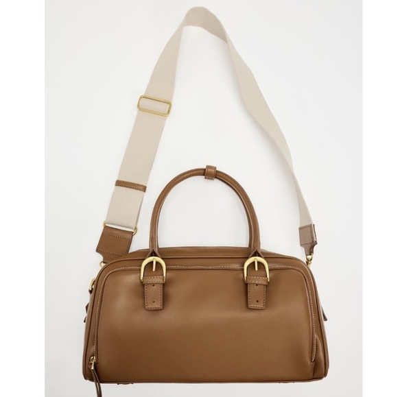 Vegan Leather Bowling Bag - Picture 5 of 10